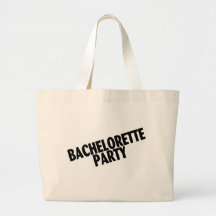 Bachelorette Party Slanted Black Tote Bags