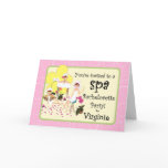 Bachelorette Party Spa Invitations - Pink Greeting Cards