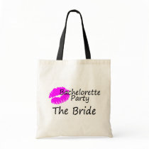 Bachelorette Party The Bride Pink Kiss Canvas Bag