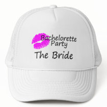 Bachelorette Party The Bride Pink Kiss Hats