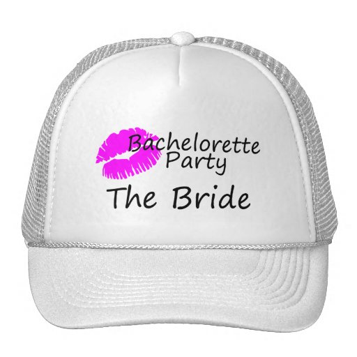 Bachelorette Party The Bride Pink Kiss Hats