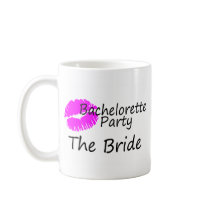 Bachelorette Party The Bride Pink Kiss Mug