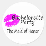 Bachelorette Party The Maid of Honour Round Sticker