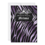 Bachelorette Party Zebra Purple Jewelry Personalized Invitation