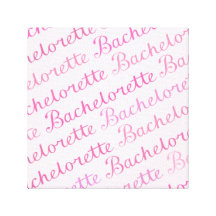 Bachelorette Script Diagonal Repeat Pattern Pinks Canvas Prints