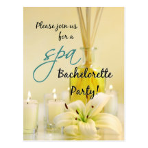 Bachelorette Spa Party Postcard Invitations