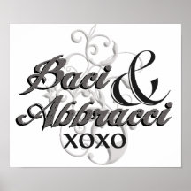 Baci et Abbracci - étreintes et baisers - XOXO Affiches