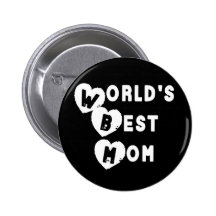 Back and White World’s Best Mom Hearts Button