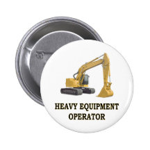BACK HOE PINBACK BUTTON