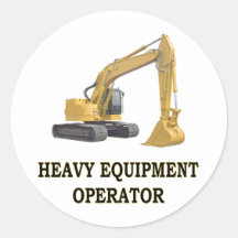 BACK HOE ROUND STICKER
