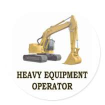BACK HOE ROUND STICKER