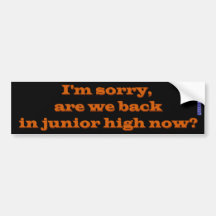 Back in Junior High Bumper Sticker
