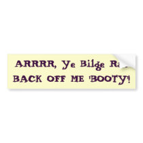 Back Off Booty Sticker Bumper Stickers