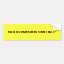 back off! bumper stickers