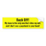 Back Off Tailgating Bumper Sticker