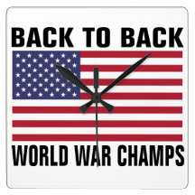 Back to Back World War Champs Wall Clock