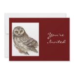 Back to Nature, Owl, Bird, Birthday Party Personalized Invitations