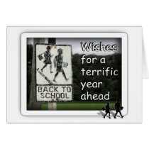 Back To School Sign Greeting Cards
