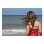 Back view of toddler at a Florida beach Cards