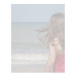 Back view of toddler at a Florida beach Letterhead Template