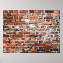 Background of a Red and Grey Brick Wall Print