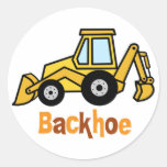 Backhoe Round Sticker