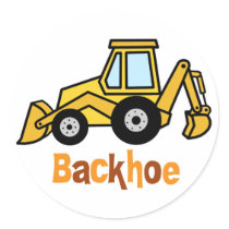 Backhoe Round Sticker