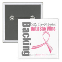 Backing My Co-Worker Breast Cancer Pins