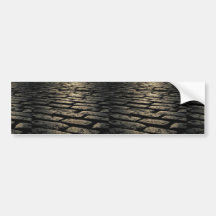 Backlit cobbled street bumper stickers