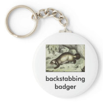 backstabbing badger keychain