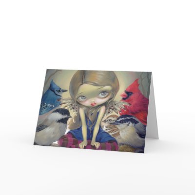 "Backyard Birds" Greeting Card by strangeling