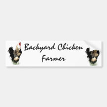 Backyard Chicken Farmer with Rooster Design Bumper Sticker