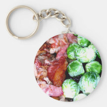Bacon and Brussels Keychain