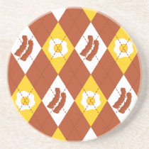 Bacon and Eggs Argyle Pattern coasters