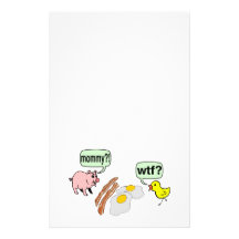 Bacon And Eggs Nightmare Customized Stationery