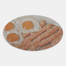 Bacon and Eggs Oval Sticker
