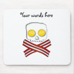 Bacon and eggs skull and crossbones mousepads