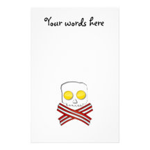 Bacon and eggs skull and crossbones stationery