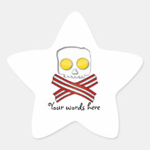 Bacon and eggs skull and crossbones sticker