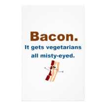 Bacon gets vegetarians misty-eyed stationery paper