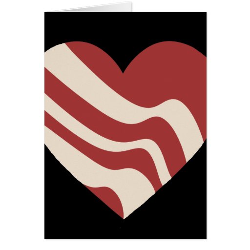 Bacon Heart Greeting Cards