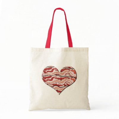 Bacon Hearted Tote Bags by Anotherfort