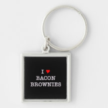 Bacon I Love Brownies Key Chain