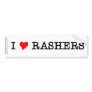 Bacon I Love Rashers Bumper Sticker