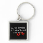 Bacon Jug of Wine Keychain