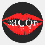 Bacon Lips Round Sticker