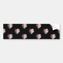 Bacon Love Heart Pattern Bumper Stickers
