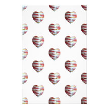 Bacon Love Heart Pattern Stationery