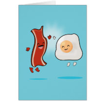 Bacon Loves Eggs Greeting Card