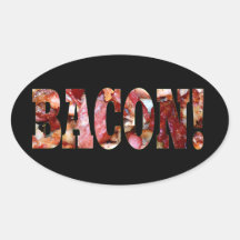 BACON! OVAL STICKER